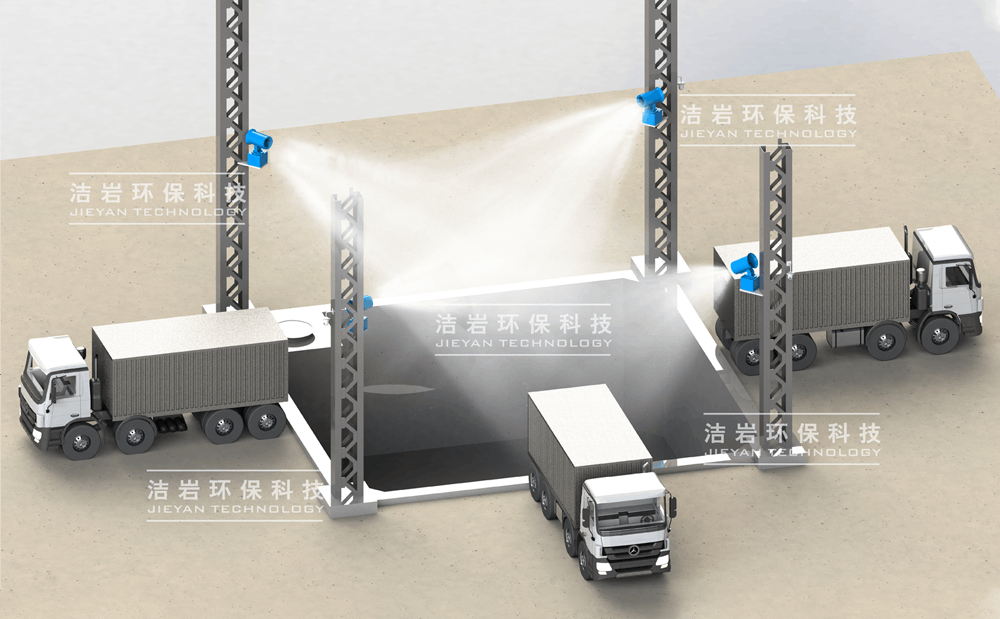 卡車卸料口-干霧射霧器抑塵方案